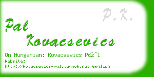 pal kovacsevics business card